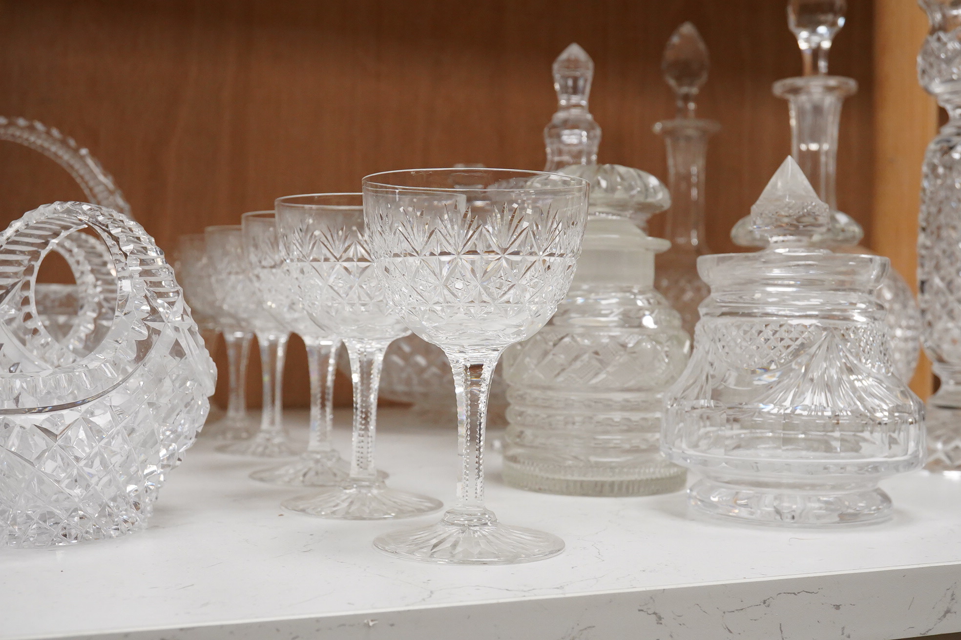 A collection of Victorian and later cut glass